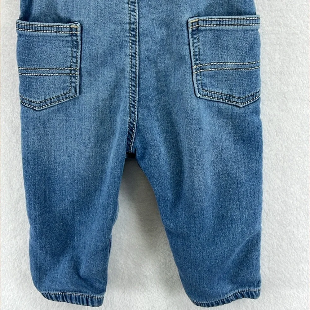 Oshkosh Baby B’gosh Overalls Sz 18 Months Blue Denim Elastic Cuffs Cotton Blend
